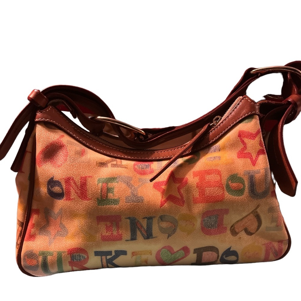 Dooney & Bourke Coated Rainbow Doodle Graffiti Y2K, Boho Handbag Purse Tote 👜 - Picture 3 of 16